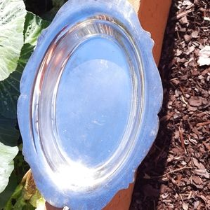 Oval Vintage Style Silver Tone Dish